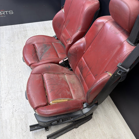01-06 BMW E46 M3 Convertible Interior Front Heated Seats Imola Red *Notes*