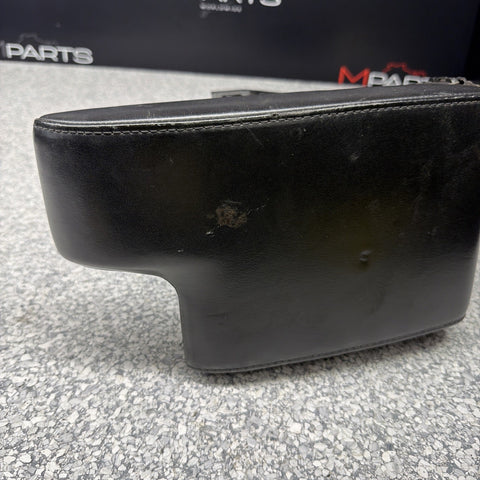 01-06 BMW E46 M3 Center Console Armrest Arm Rest Black Leather *Crease*