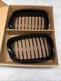 NEW BMW 00-02 E46 Sedan Front Kidney Grilles Gloss Black Set