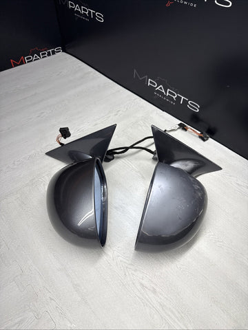 01-06 BMW E46 M3 Side View Door Mirrors Pair Steel Grey