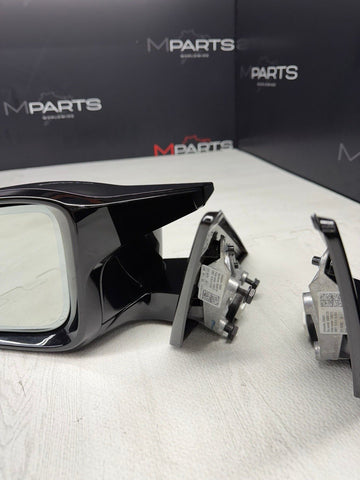 21-26 BMW G80 M3 Sedan Left Side Door Mirror W/ Camera Black Gloss *Broken Base