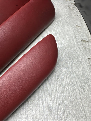 01-06 BMW E46 M3 Convertible Door Upper Arm Rest Armrest Pads Imola Red *Notes*