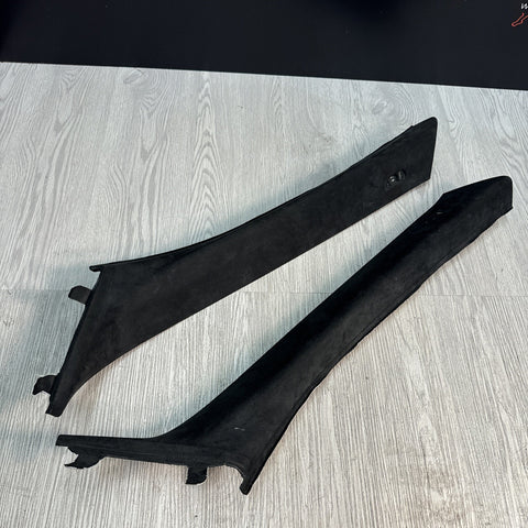 11-17 BMW F10 528 535 550 M5 FRONT A-PILLARS TRIMS COVERS ALCANTARA PAIR