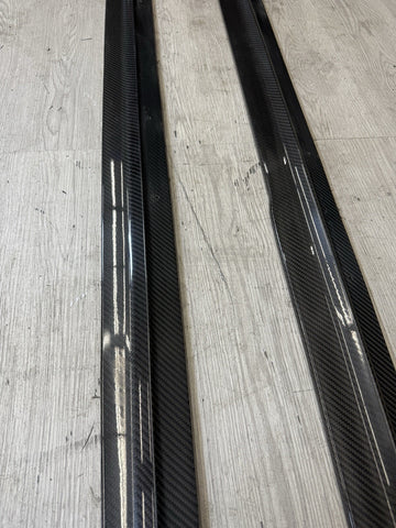 (PICKUP ONLY) 15-21 BMW F87 M2 Carbon Fiber Side Skirt Extensions RWCARBON