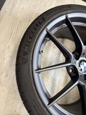 OEM BMW 15-20 F80 F82 F83 M3 M4 CS Wheel Rim 20x10 Rear Orbit Grey + Michelin 4S