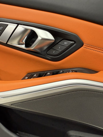 BMW 21-26 G80 M3 Front Left Kyalami Orange Leather Door Panel