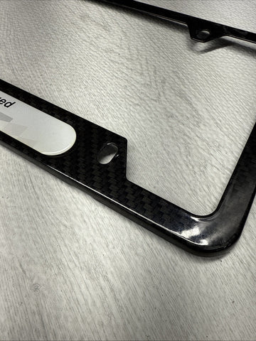 License Plate Frame BMW Power Turbocharged Carbon Fiber Style Front Rear Cover