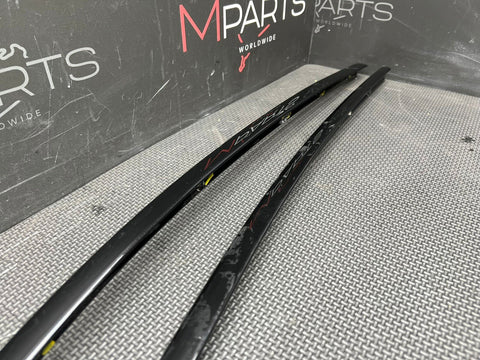 10-15 FERRARI 458 ITALIA ROOF GUTTER TRIMS MOULDINGS NERO DAYTONA 82275412