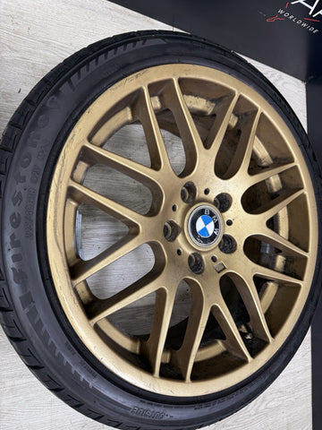 18x8 18x9 CSL STYLE 5x120 BMW E46 M3 Gold 18” Wheels Rims Set (4)