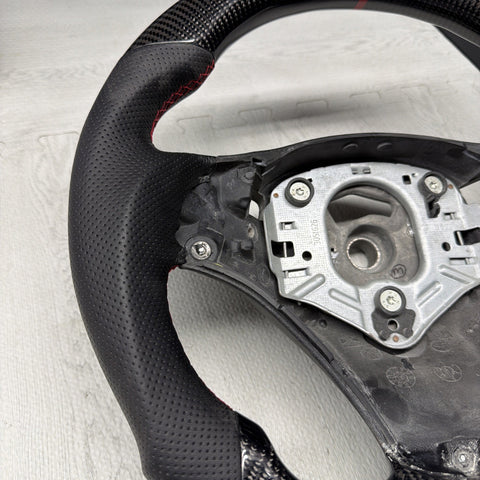 08-13 BMW E90 E92 E93 M3 OHC Carbon fiber Steering Wheel Red Stitched DCT