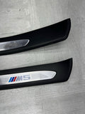 2006-2010 BMW E60 M5 Rear Door Sills Kick Plates Trim OEM 7898148