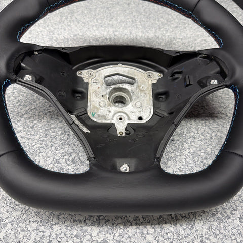 BMW 08-13 E92 M3 Manual Custom Leather Sides Flat Bottom Top Steering Wheel Red
