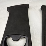 06-10 BMW E60 M5 Left Right Set B-Pillar Trim Panel Cover Alcantara OEM Used