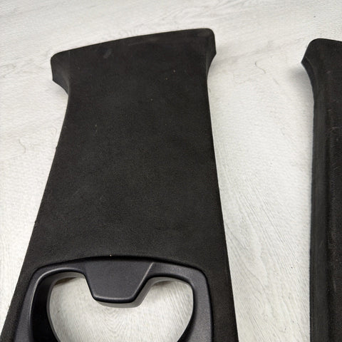 06-10 BMW E60 M5 Left Right Set B-Pillar Trim Panel Cover Alcantara OEM Used