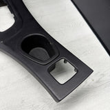 BMW E93 M3 08-13 Front Black Leather Manual Center Console Trim Assembly OEM