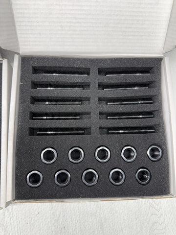 NEW BMW E36 E46 E39 E60 E63 E64 E90 E92 E93 Lug Bolts Stud Kit Steel Set Black