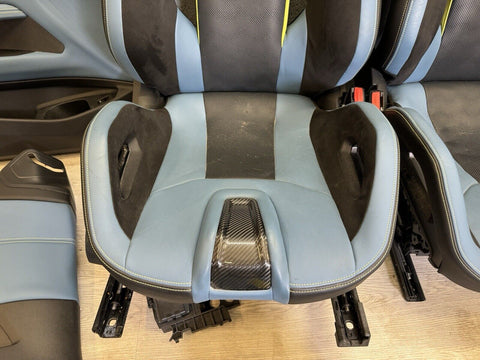 BMW 21-24 G82 M4 Coupe Carbon Bucket Seats Yas Marina Blue Leather Interior Set