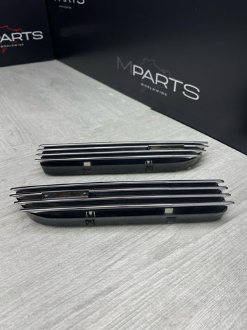 01-06 BMW E46 M3 Left Right Fender Vent Grilles Grills Trims Chrome Genuine OEM