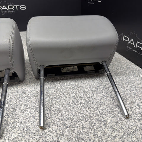 2001-2006 BMW E46 M3 Convertible Grey Rear Headrests Head Rests Pair OEM *Tabs*