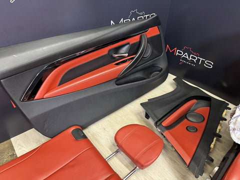 15-20 BMW F83 M4 Convertible Front & Back Seats & Panels Sahkir Orange (Red)