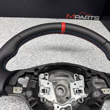 BMW 01-06 E46 M3 SMG Custom Leather Sides Flat Bottom Top Steering Wheel Red