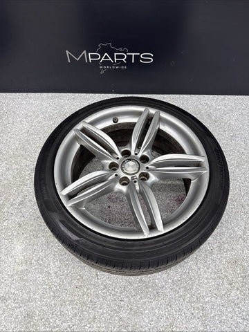 OEM BMW F10 F13 Front Wheel Rim 19x8.5 ET33 Double Spoke Style 351 Silver *Crack