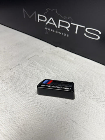 21-26 BMW G80 M3 Competition Front Grille Emblem Logo Badge Black Genuine OEM
