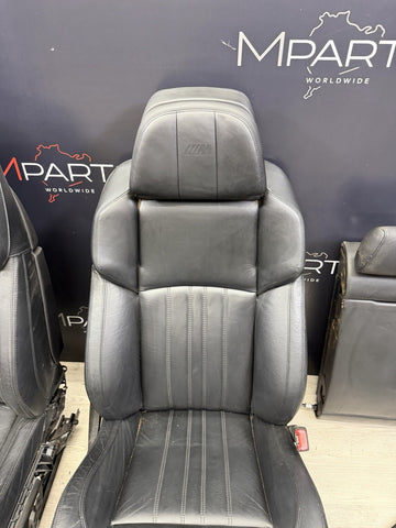 BMW F10 M5 11-16 FRONT HEATED ACTIVE SEATS BLACK MERINO DOOR PANELS BENCH 71k