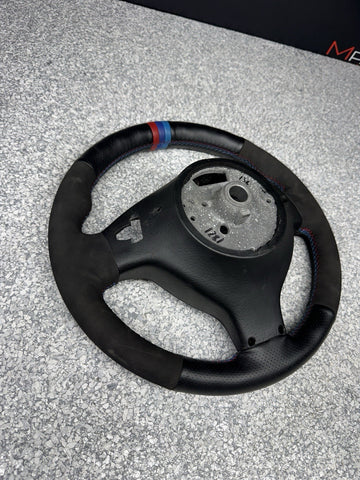 BMW Steering Wheel 01-06 E46 M3 Stock SMG Rewrapped Tri Color Stripe