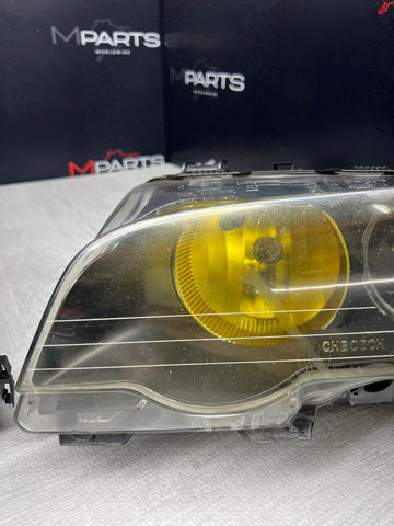 02-06 BMW E46 M3 OEM ORIGINAL Bi Xenon Headlights Yellow High Beam Housings