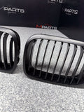 01-06 BMW E46 M3 Front Kidney Grilles Grills Matte Black *3 Broken Tabs