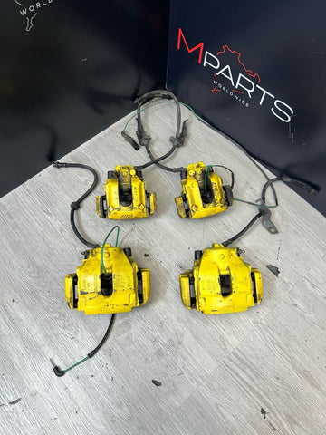 01-06 E46 M3 Front & Rear Brake Calipers Set Original Painted Yellow