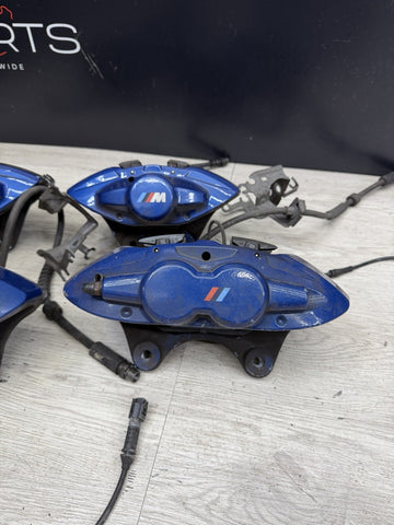 OEM BMW F80 F83 M3 M4 Front Rear 380/370mm Brake Calipers SET Brembo Blue 54k