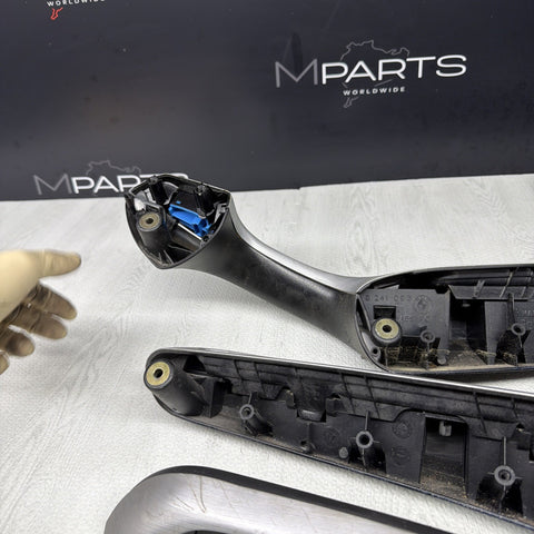 01-06 BMW E46 M3 Convertible Interior Armrests Trim Set Brushed Aluminum *Notes*