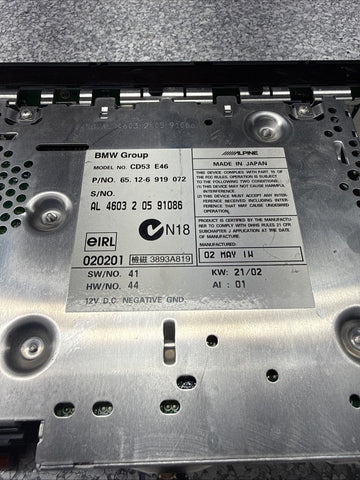 2002 BMW 01-06 E46 325 330 M3 CD Player Business Radio