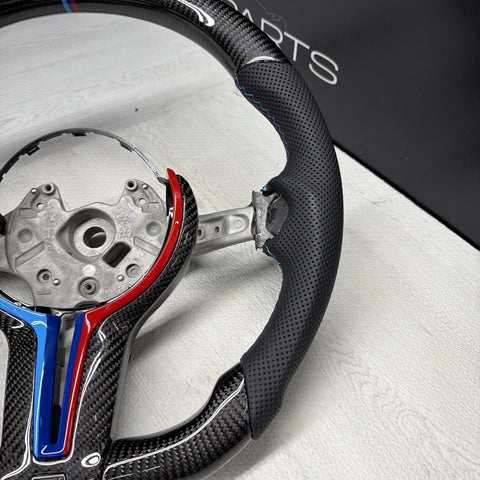 NEW 15-20 BMW F80 F82 F83 M3 M4 Carbon Fiber Steering Wheel Tri Color NO TRIM