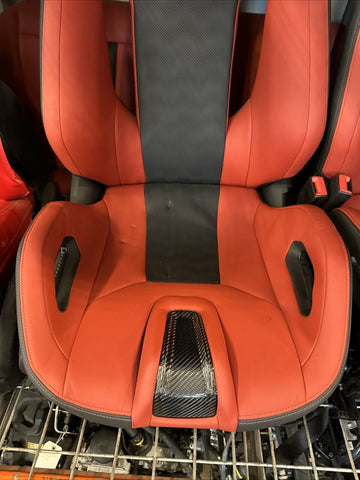 BMW 21-24 G80 M3 Sedan Front Carbon Bucket Seats Fiona Red Leather Powered