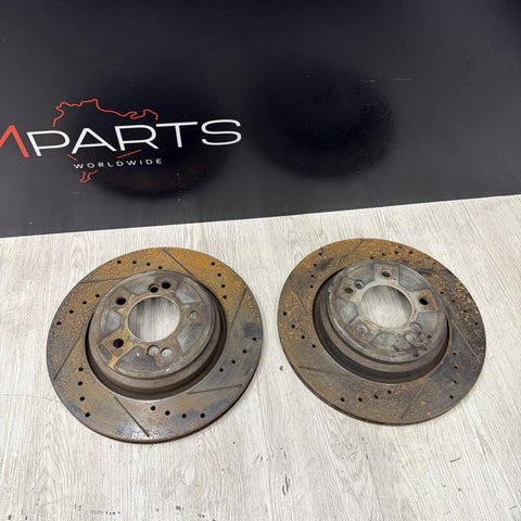 01-06 BMW E46 M3 Rear Discs Brakes Rotors Drilled Slotted