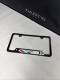 License Plate Frame BMW Power Turbocharged Carbon Fiber Style Front Rear Cover