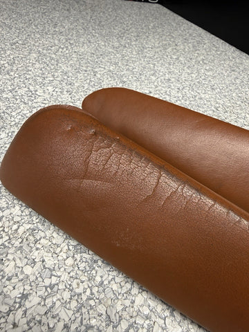 01-06 BMW E46 M3 Convertible Door Upper Arm Rest Armrest Pads Cinnamon *3 Tabs*