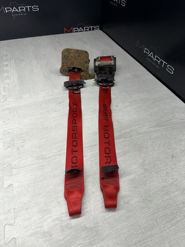 BMW E46 M3 COUPE OEM LTW RED MOTORSPORT FRONT SEAT BELTS SEATBELTS *Notes*