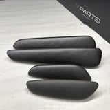 01-06 BMW E46 M3 Convertible Door Upper Arm Rest Armrest Pads Black
