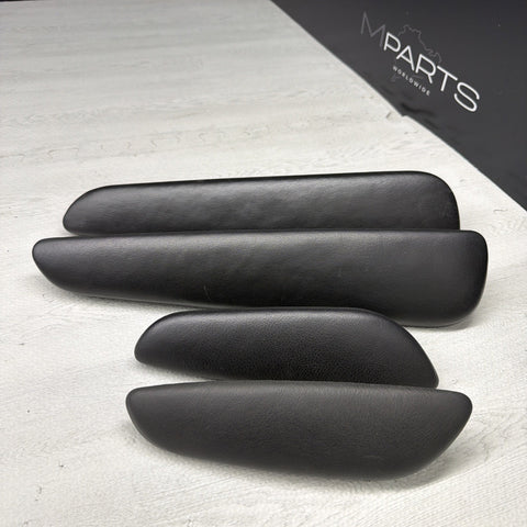 01-06 BMW E46 M3 Convertible Door Upper Arm Rest Armrest Pads Black