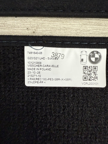 19-22 BMW G20 G80 330 M3 OEM Factory Floor Mats Set 7481640-06