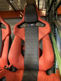 BMW 21-24 G80 M3 Sedan Front Carbon Bucket Seats Fiona Red Leather Powered