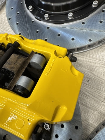 01-06 BMW E46 M3 BREMBO Big Brake Kit Yellow Calipers Rotors Set NEW Plug Play