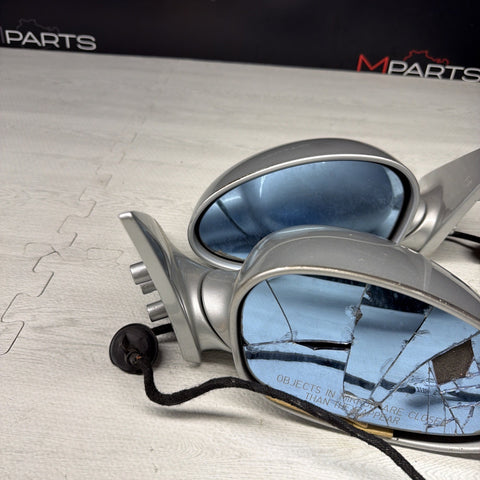 01-06 BMW E46 M3 Side View Door Mirrors Pair Titanium Silver *Notes*