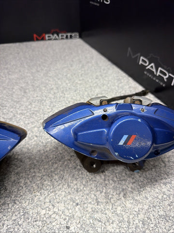 BMW 15-20 F80 F82 F83 M3 M4 Rear Brake Calipers OEM Blue
