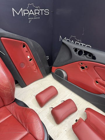 OEM BMW E46 M3 Coupe Leather Seats Door Panels Interior Imola Red Powered Heated