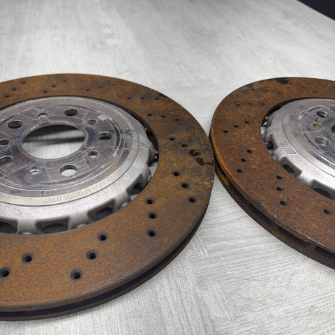 OEM Used 21-24 BMW G80 G82 G83 M3 M4 Rear Brakes Rotors 8k Miles